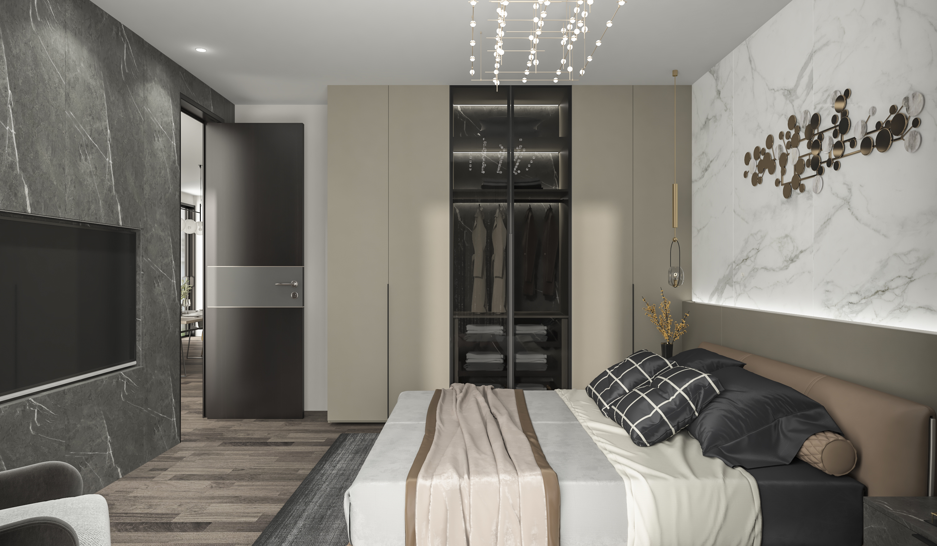 Wood Style PANEL Trend Professional Wardrobe for Bedroom Closet and Living Room Furniture