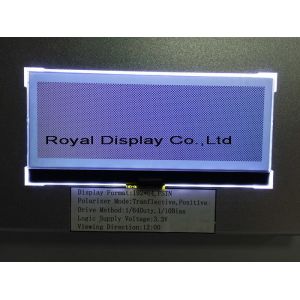 Custom 192X64 Resolution Positive Graphic Transflective Custom LCD Display in