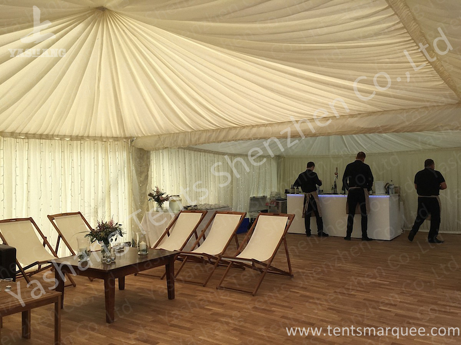 Weather and Fire Resistant Array Pagoda Fabric White Luxury Outdoor Canopy High Peak Aluminum Tent