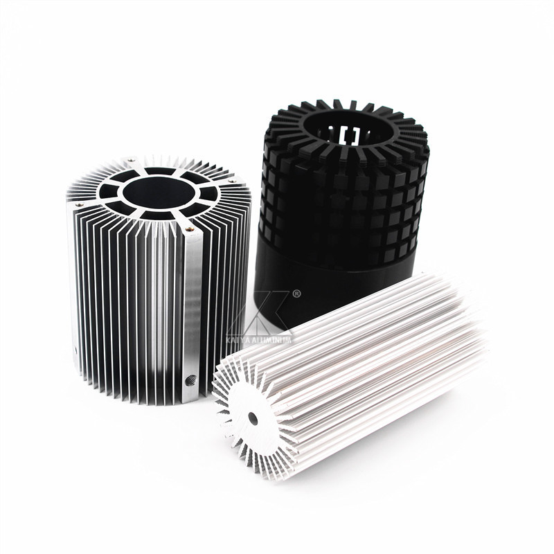 Cylindrical Led Heat Sink Aluminum Profiles Mill Finished 200mm