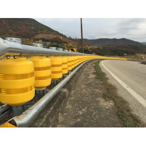  Double Buckets Or Single Bucket Roller Crash Barrier with JT/T281-2007 Standard and 3.5 Mm Thickness Manufactures