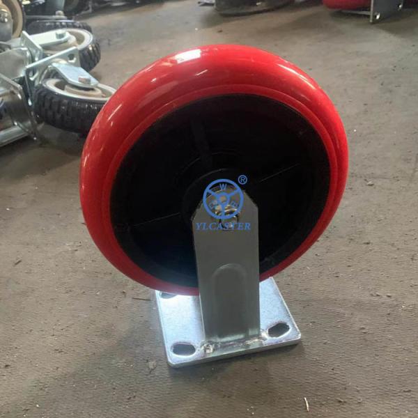 Red Heavy Duty Casters 837lbs Load Capacity Ball Bearing Iron Wheel Center Zinc