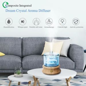 Solid Wood Glass Essential Oil Ultrasonic Air Humidifier Aroma Diffuser