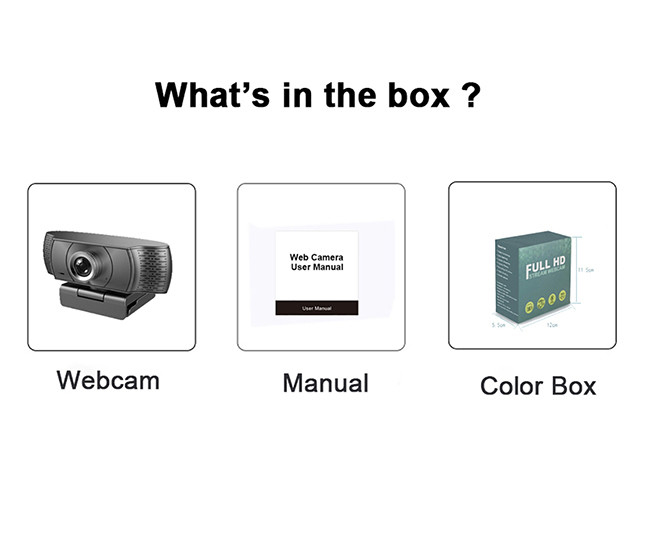 Plug And Play USB Webcam Full HD 1080p 30FPS Fixed Focus Glass Lens