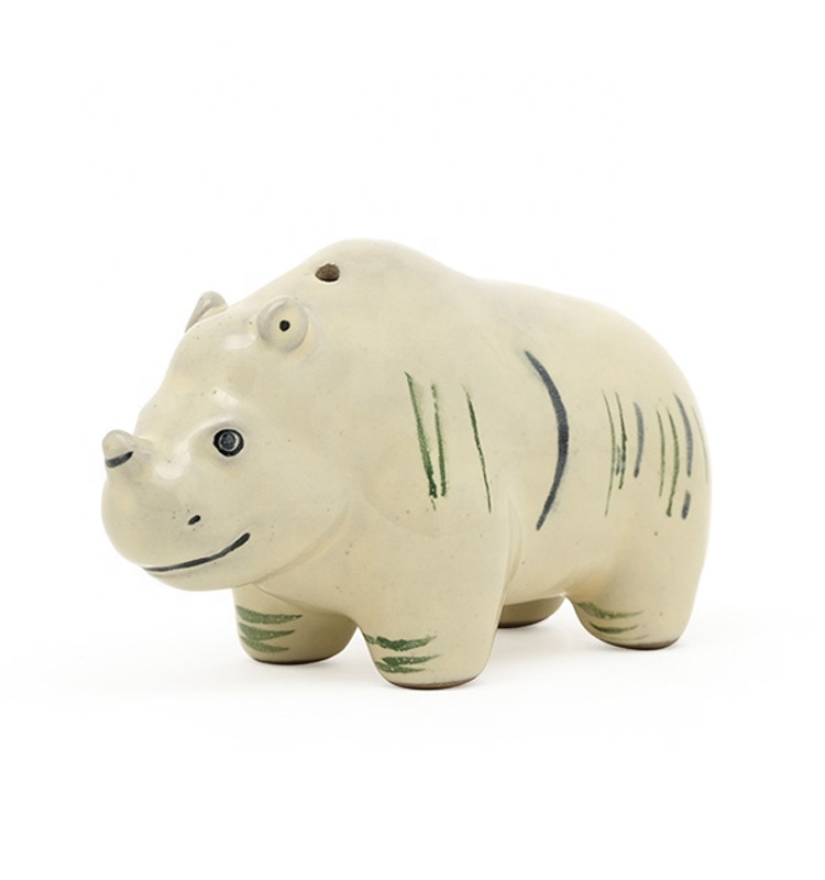 Blue 3d Animal Shaped Pottery Stoneware Salt And Pepper Shaker With Decal On Glaze