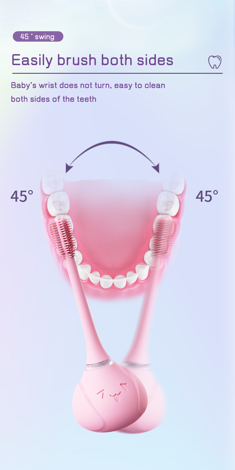 Waterproof Ultrasonic Sonic 360 Degree Baby Children Kids Auto O-Shape Electr Toothbrush