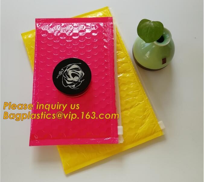 air mail metallic holographi rose gold bubble padded mailer / Zip lockkk bubble bag/ slider bubble bag,Holographic Factory