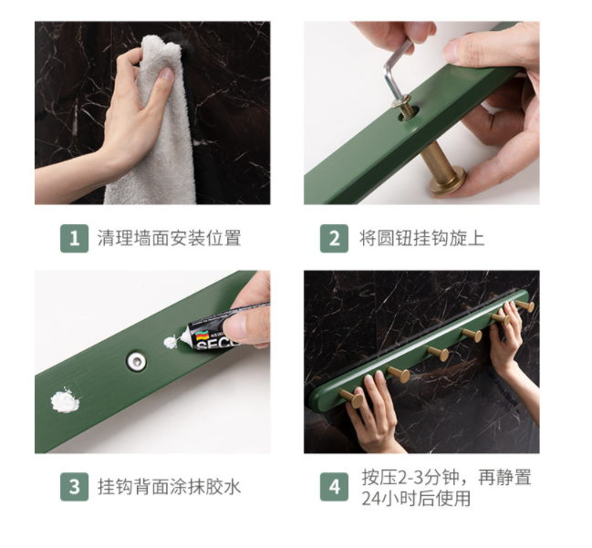 Heavy-Duty Clothes Hook Decorative Wall Mounted Clothes Hanger Decorative Hook Rack