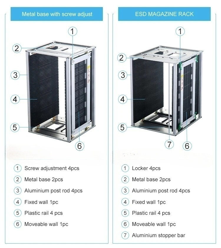 ESD SMT Magazine Rack For PCB Assembly PCB ESD Magazine Rack