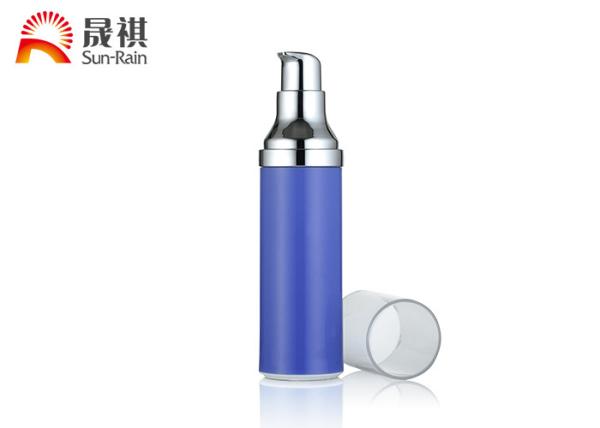 SR-2111A Customized PP Blue Lotion Pump Bottle , Airless Cream Jar 15ml 25ml