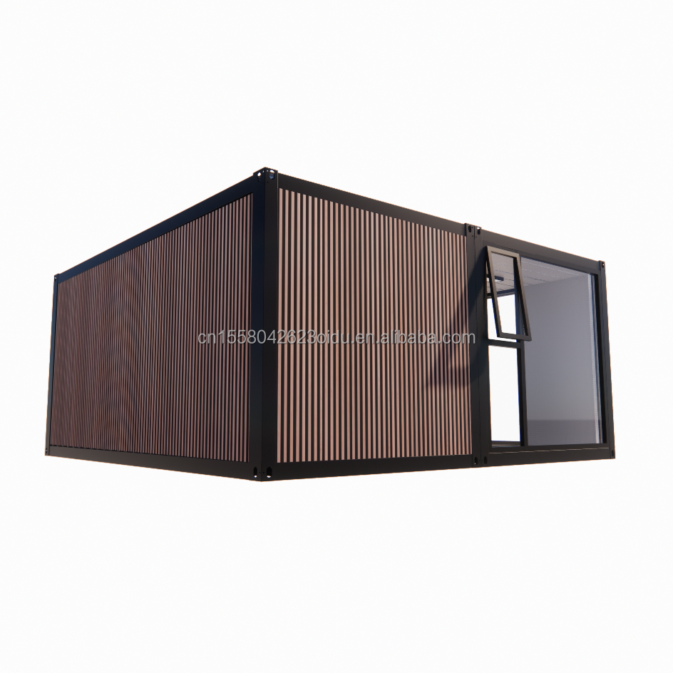 Flat Top Container Prefabrication Studio Imitation Wood PVC Wall Panel for Affordable Family Residence in 20ft or 40ft Sizes
