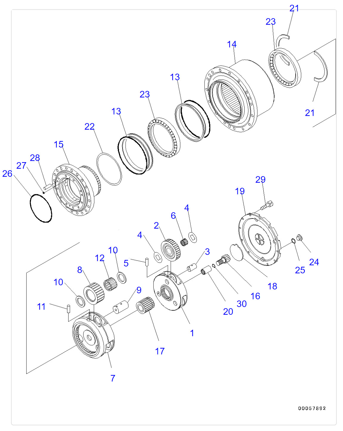 SK140-8 PC130-8 Kobelco Excavator Travel Gearbox Without Motor YY15V00015F1 TZ600D1000-01