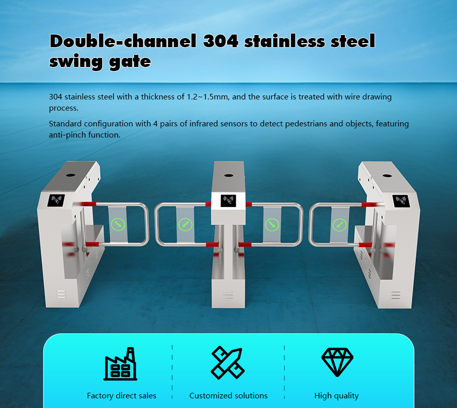 HCW Building Office Building Pedestrian Swing Gate Turnstile Intelligent Anti Collision