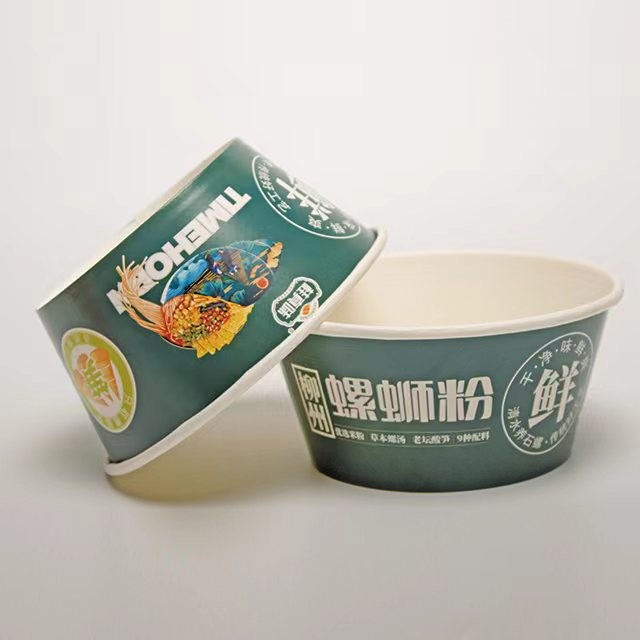 1200ml Round Paper Salad Bowls With Lids Waterproof Food Packing Containers