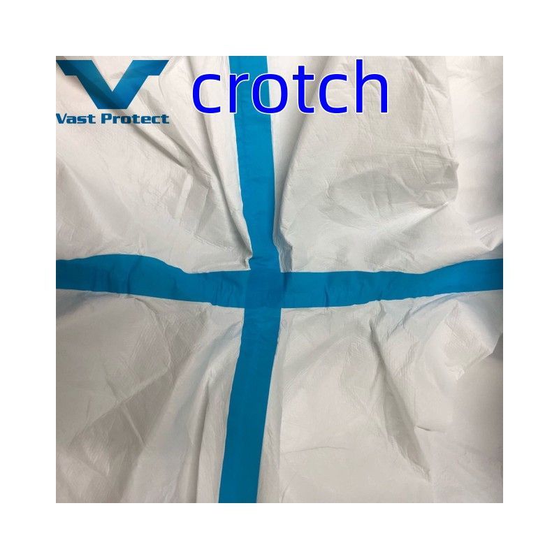 White Breathable Anti-Static Disposable Microporous Coverall with Sealed Seam