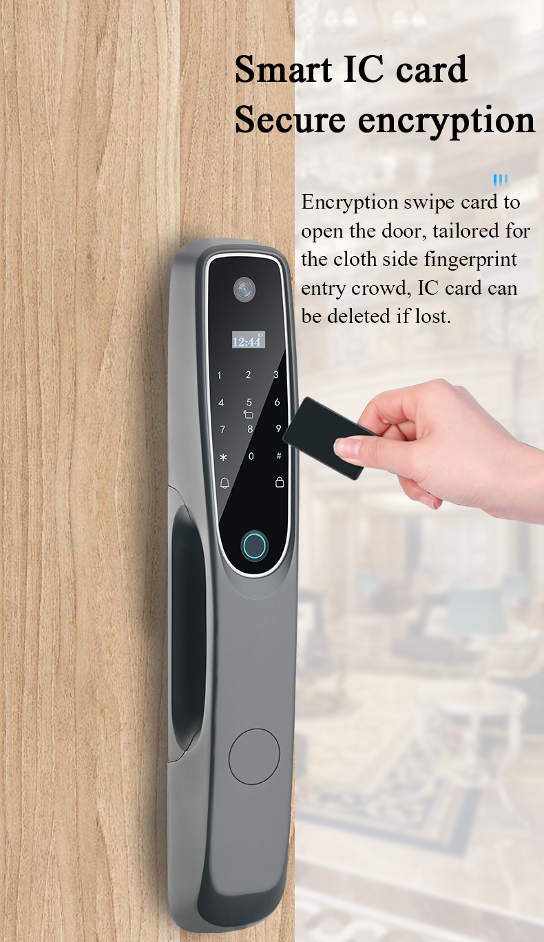 Fingerprint Wifi Door Lock With Camera Aluminum Alloy Video Door Lock