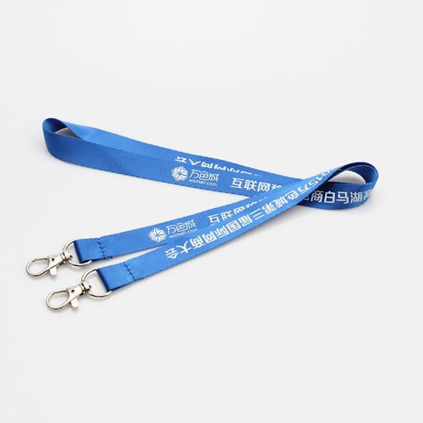 Double Clip Full Body imprinted branding lanyards Exhibition event Full Color