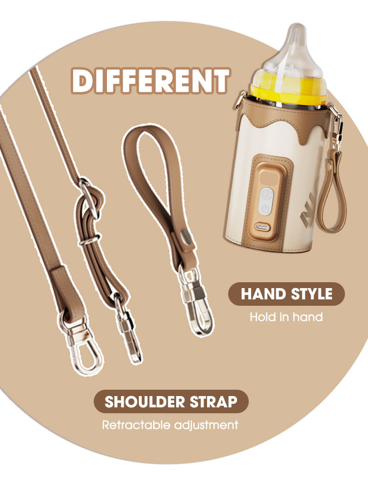 PU leather Electric Baby travel milk warmer Quick Temperature Heating Sleeve Cover 18w