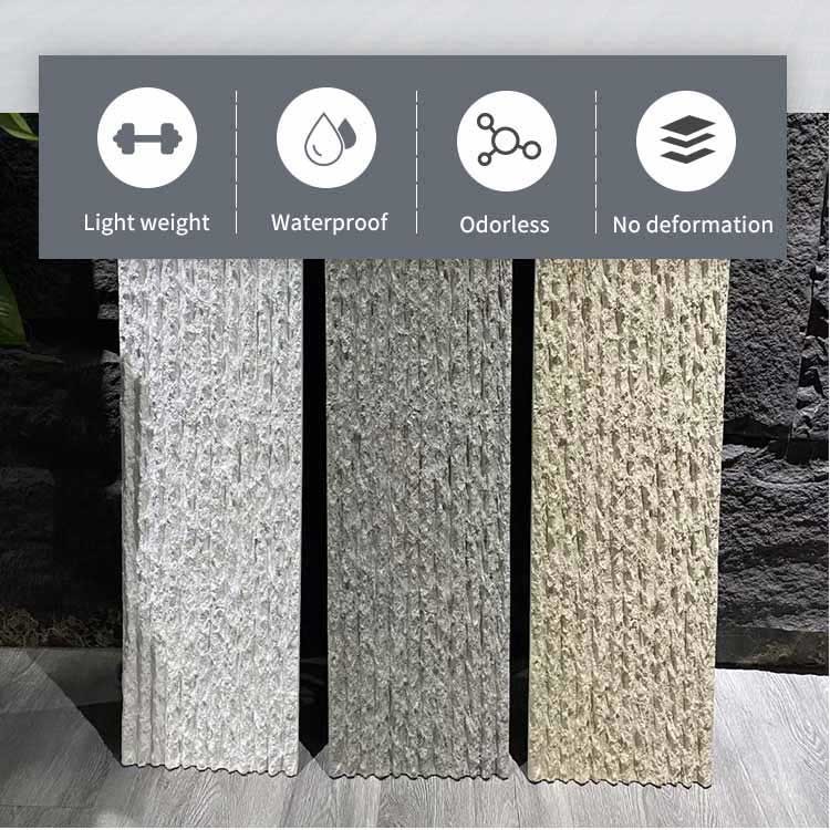 Lightweight PU Polyurethane Stone Panel Wall Artificial Faux 1200 * 600mm