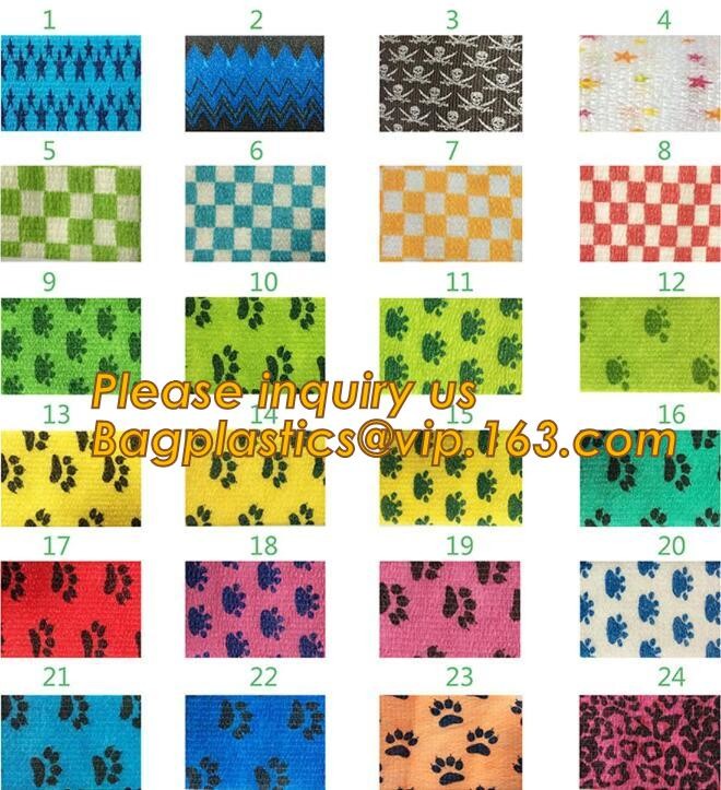 Cohesive Flexible Bandage Cotton Cohesive Bandage sports tape Mixed Color Self Adhesive elastic bandage bagplastics pac