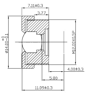 1/3" F2.3 8.4mm Zoom Car Camera Lens