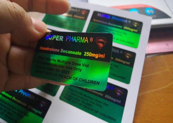 Custom Hologram 10ml Glass Vial Labels / Pharmacy Bottle Labels Super Pharma