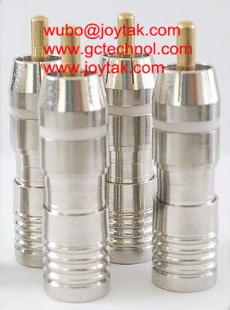 RCA male Connector RCA plug Compression connector for RG6Q Coaxial Cable gold