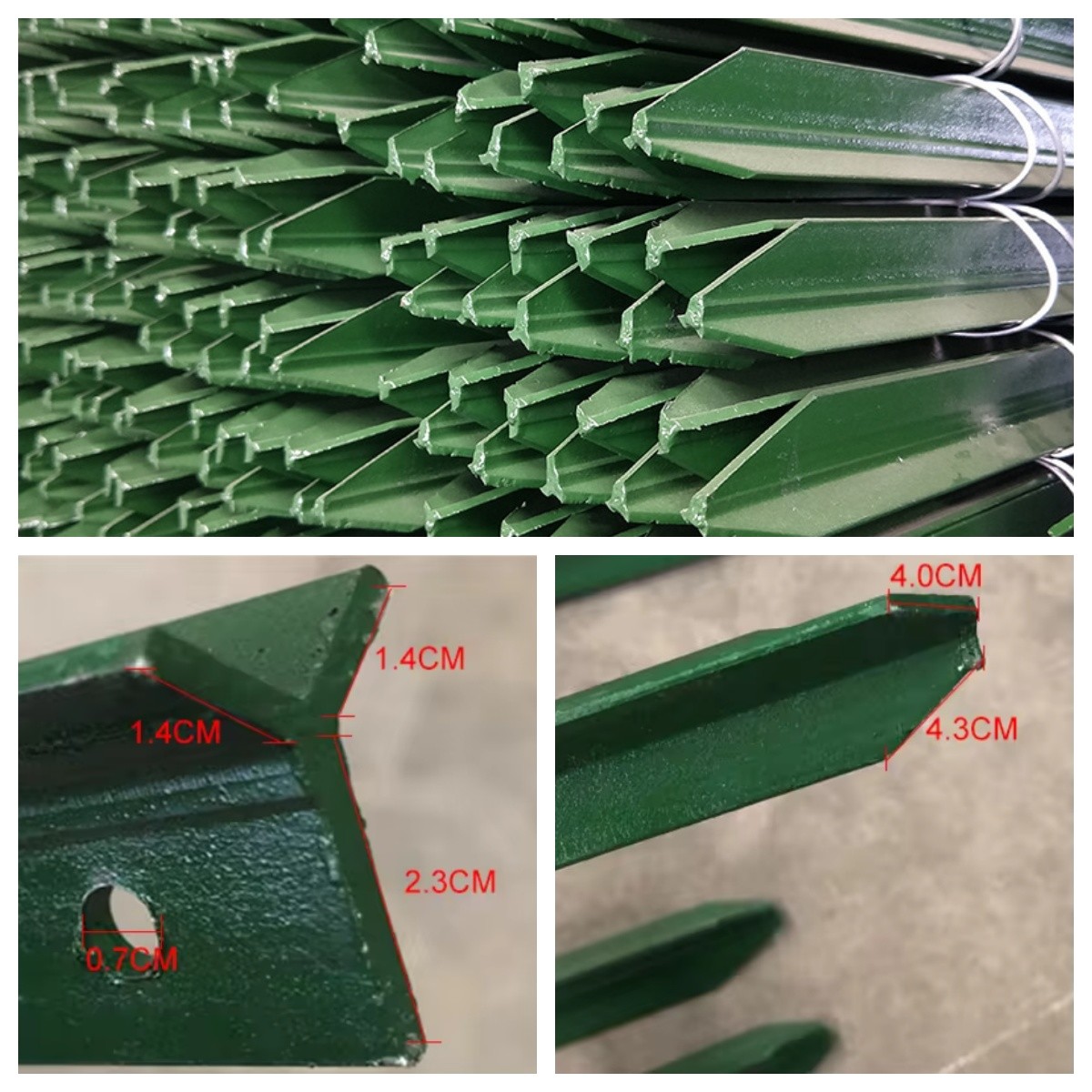 Secure Livestock Black And Green Y Post 0.8-2.04kg/M Adaptable To Wire Mesh Barriers.