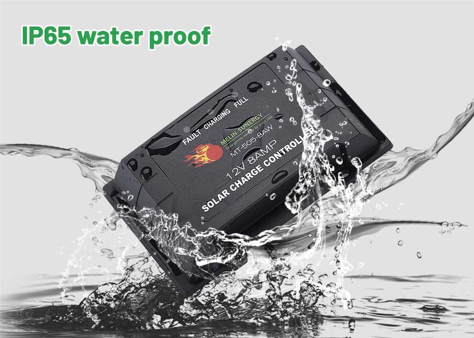 8A Smart PWM Solar Charge Controller IP65 Waterproof Solar Charge Controller 12V