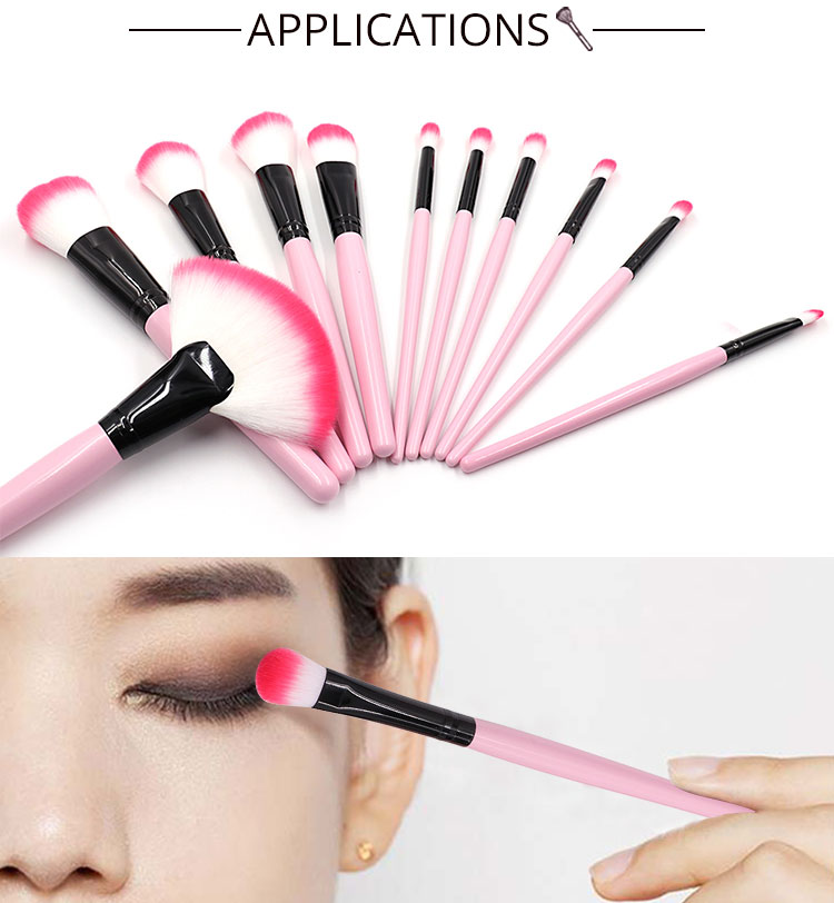 24Pcs Pink Handle Cosmetic Makeup Brush Set