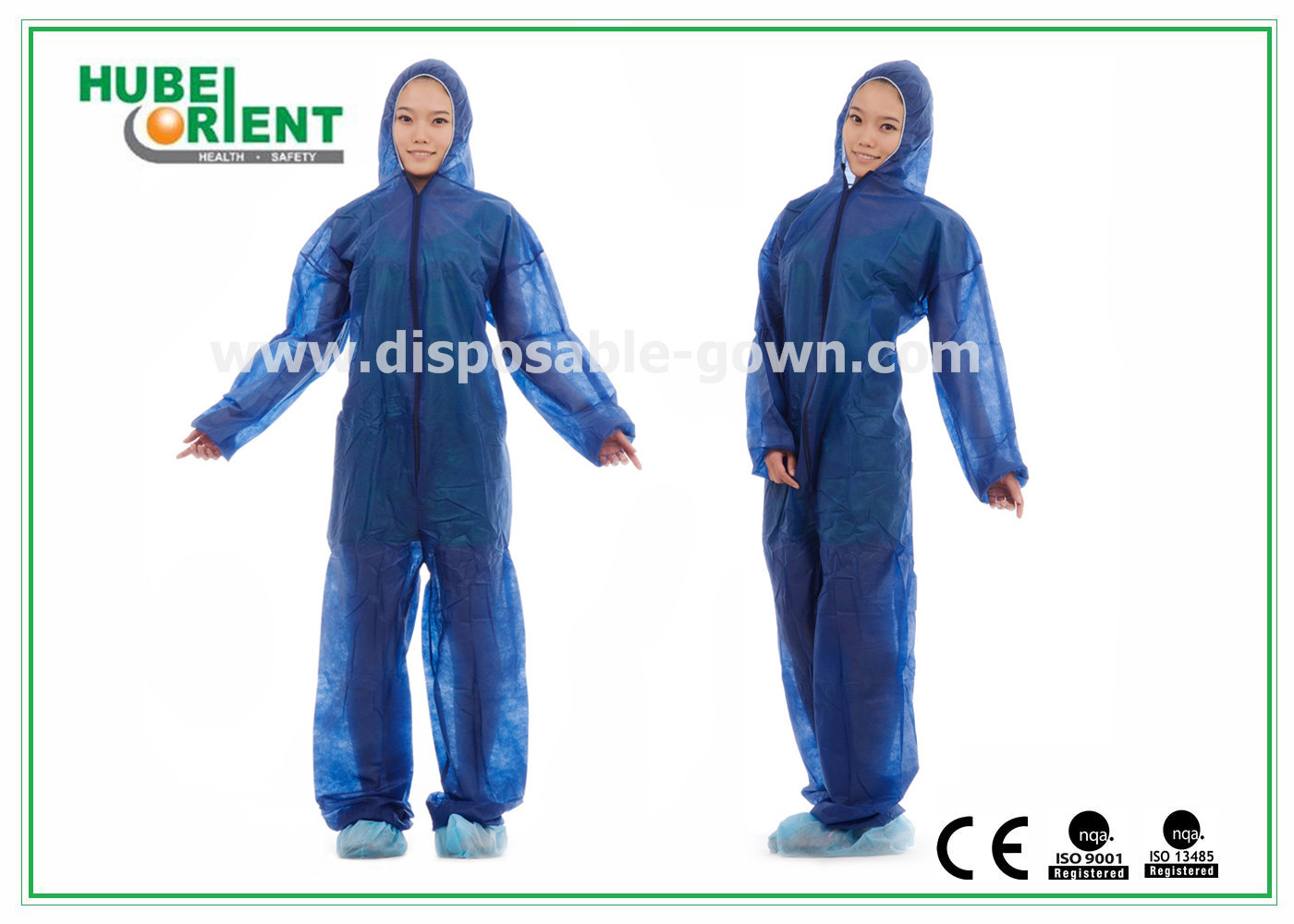 Disposable 35G/M2 Polypropylene Non Woven Coverall Suit With Hood