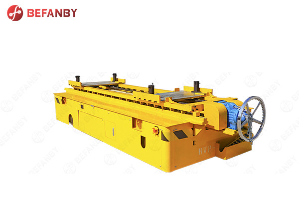 2019 Cheap Electric Outdoor Material Handling Lifting Equipment , Yellow Heavy Load Rail Transfer Car