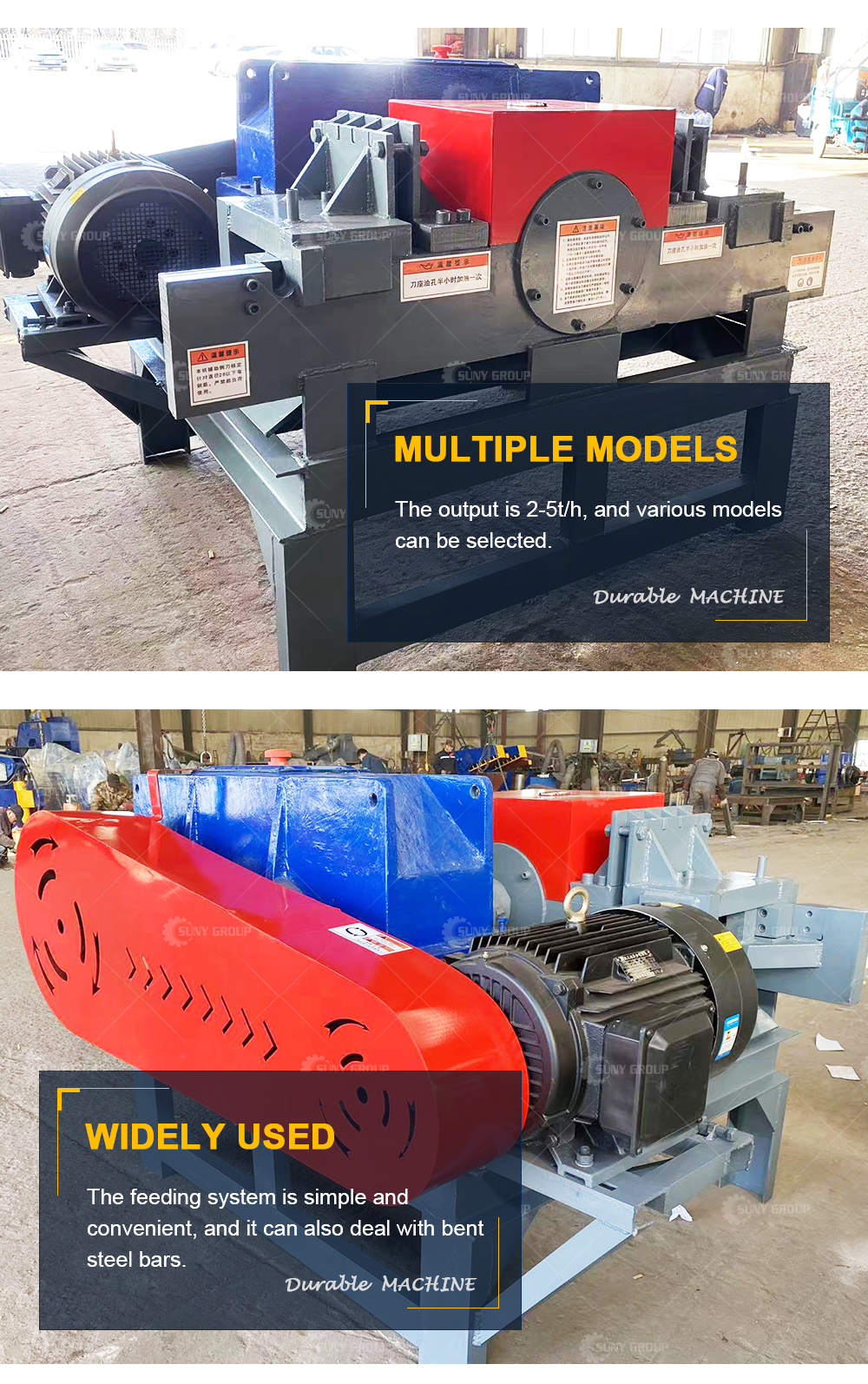 45kW Automatic Scrap Steel Bar Cutting Machine for Steel Granule Production Line