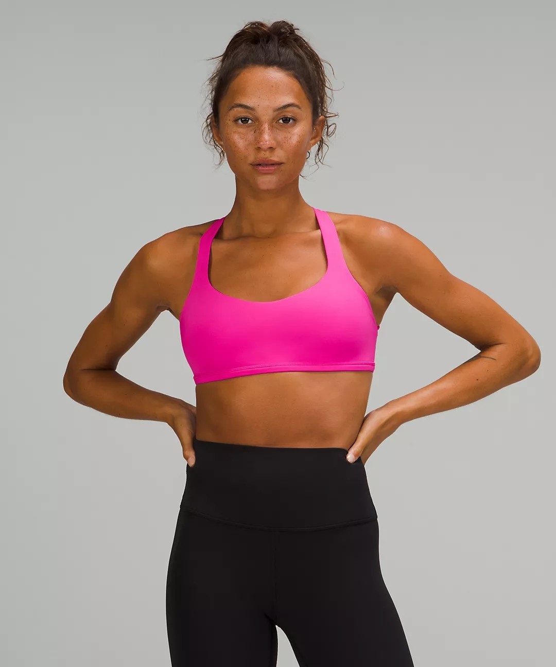 Workout High Impact Sports Bra With Adjustable Straps Cross Back