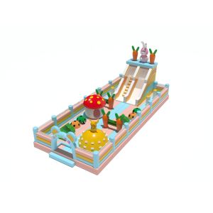  Rabbit Carrot Mushroom Bouncy Inflatable Castle With Slides Manufactures