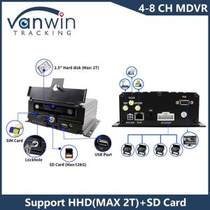 AHD 8CH HDD Remote Control Mobile DVR 1080P 4g GPS Function Vehicle Safety