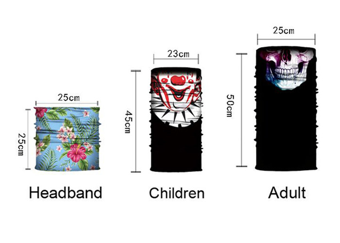 100% Polyester Solid Colors Elastic Seamless Tube Plain Bandanas