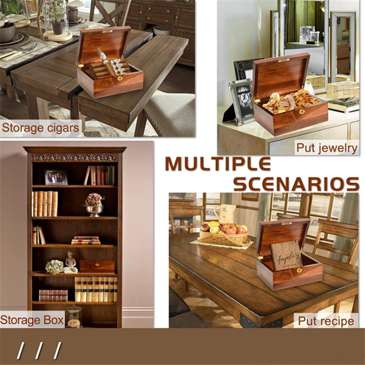 Newest Acacia Wood Decorative Storage Boxes Wooden Jewelry Box Wooden Box with Hinged Lid