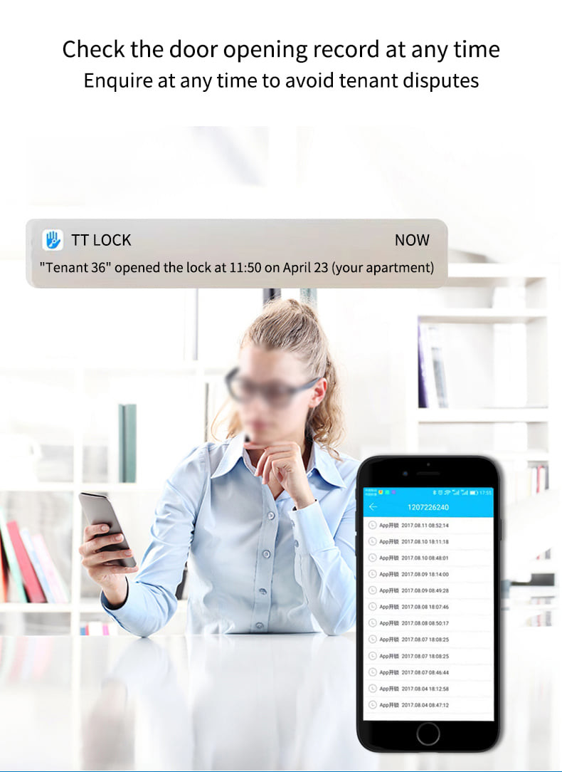 350×78mm Intelligent Door Lock 0.1S SS With Smart TTLock APP