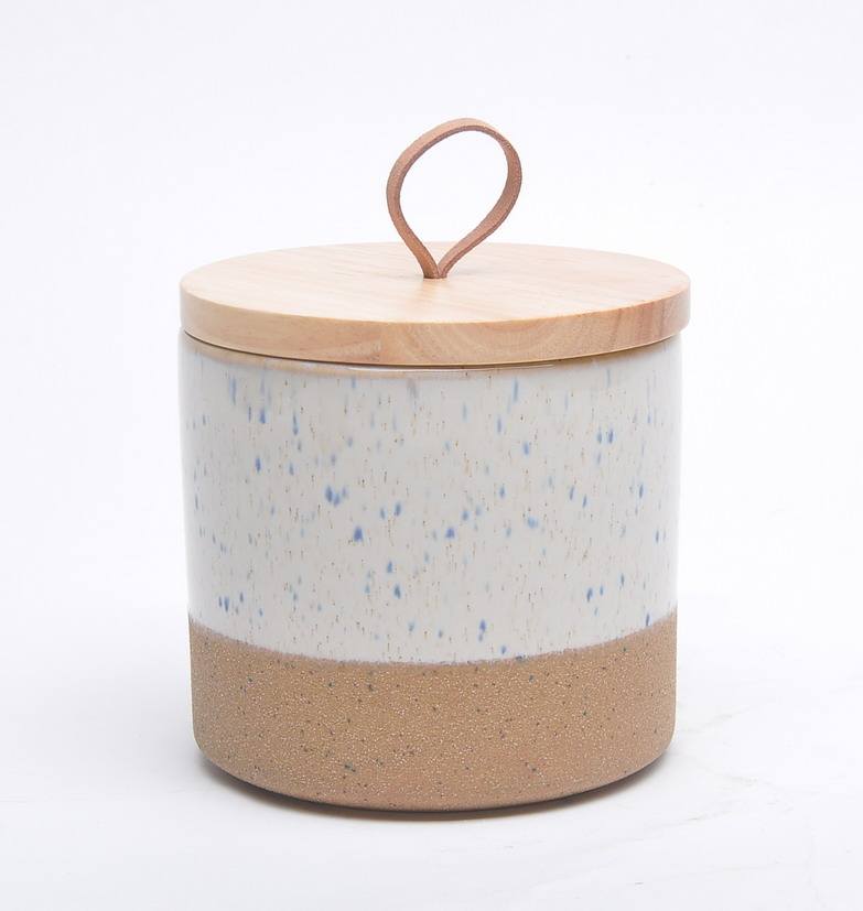 Cylinder Shape Candle Containers Ceramic Straight Side Fancy Type Colorful