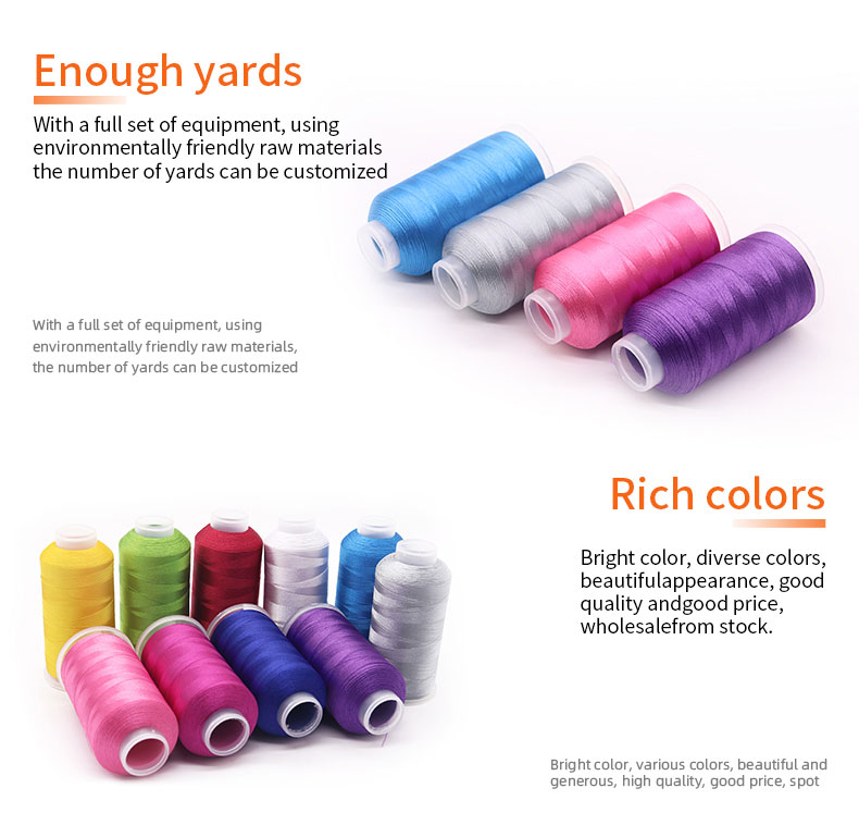 OEM ODM 120/2 4000yard 100% Polyester Embroidery Thread for High Temperature Resistant