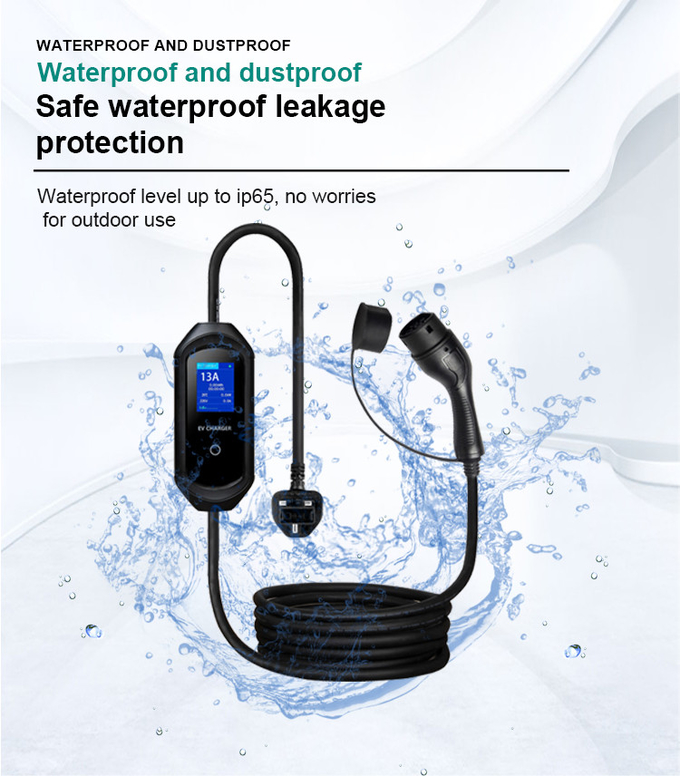 EVCOME Ev Charger Portable (220V 3.5KW 7KW) Max 16A Ajutable OEM ODM With SAE J1772 IEC 62196 GBT 20234