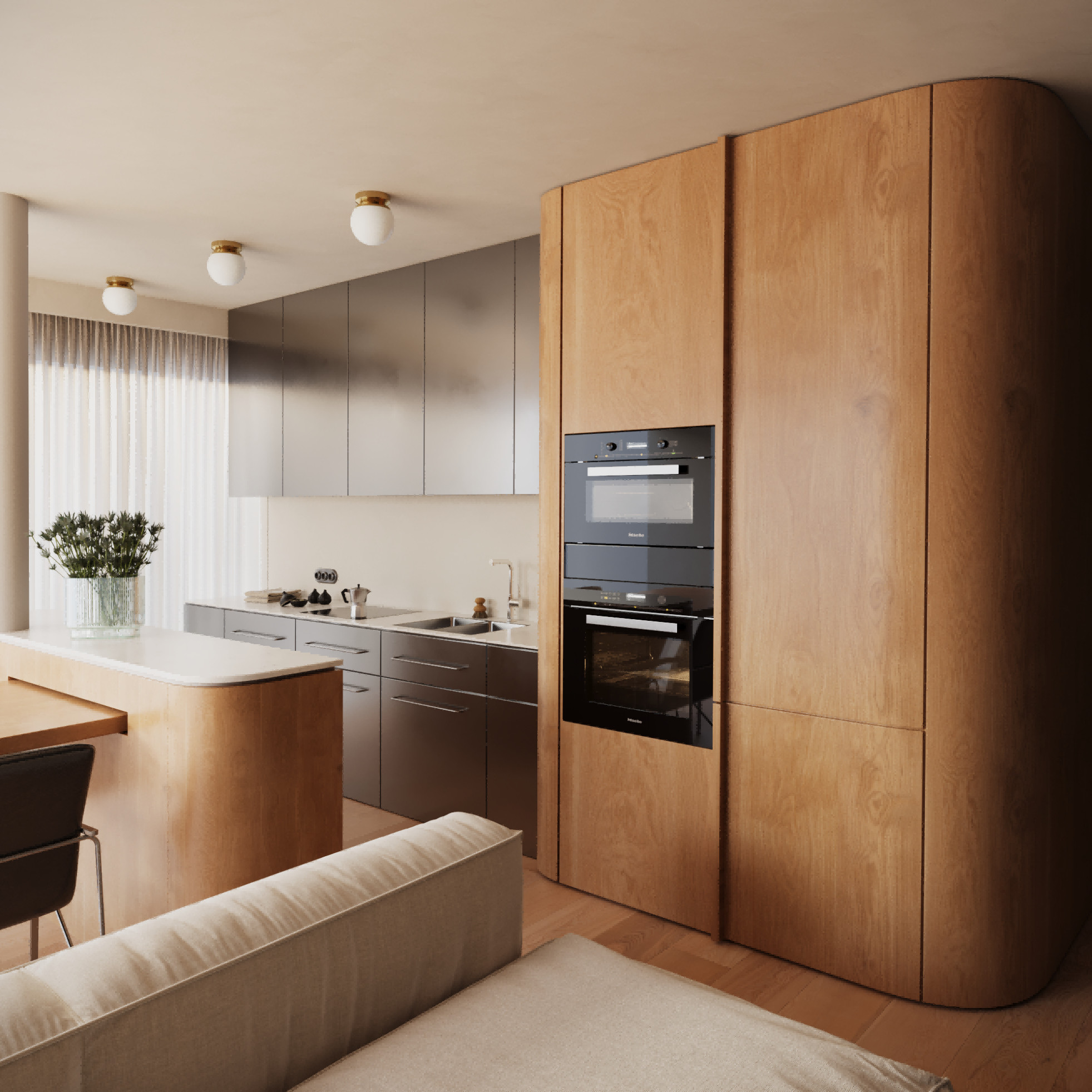 Villa Wood Grain Complete Sets Modern Designs Solid Wood Kitchen Cabinet Sets