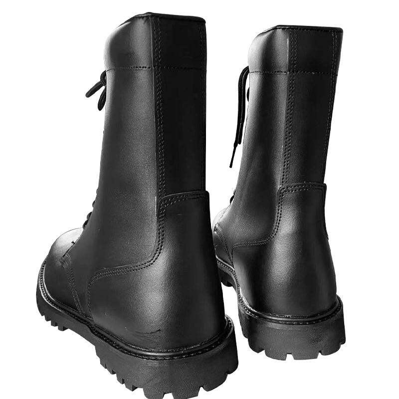 Logo Up-lace Long Cowhide Leather Safety Boots with Hard Toecap and Smashing Rubber Sole Sizes 36-47