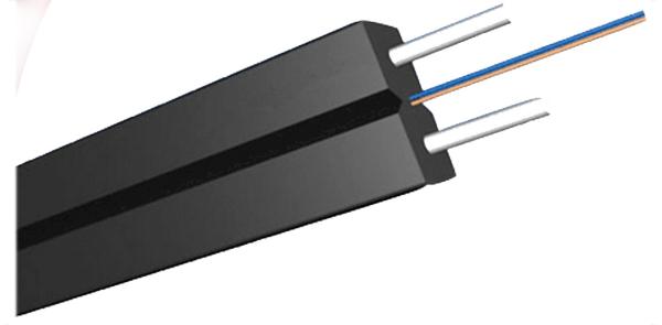 Black LSZH Sheath FTTH Optical Fibre In Computer Network With 2*0.45mm Steel
