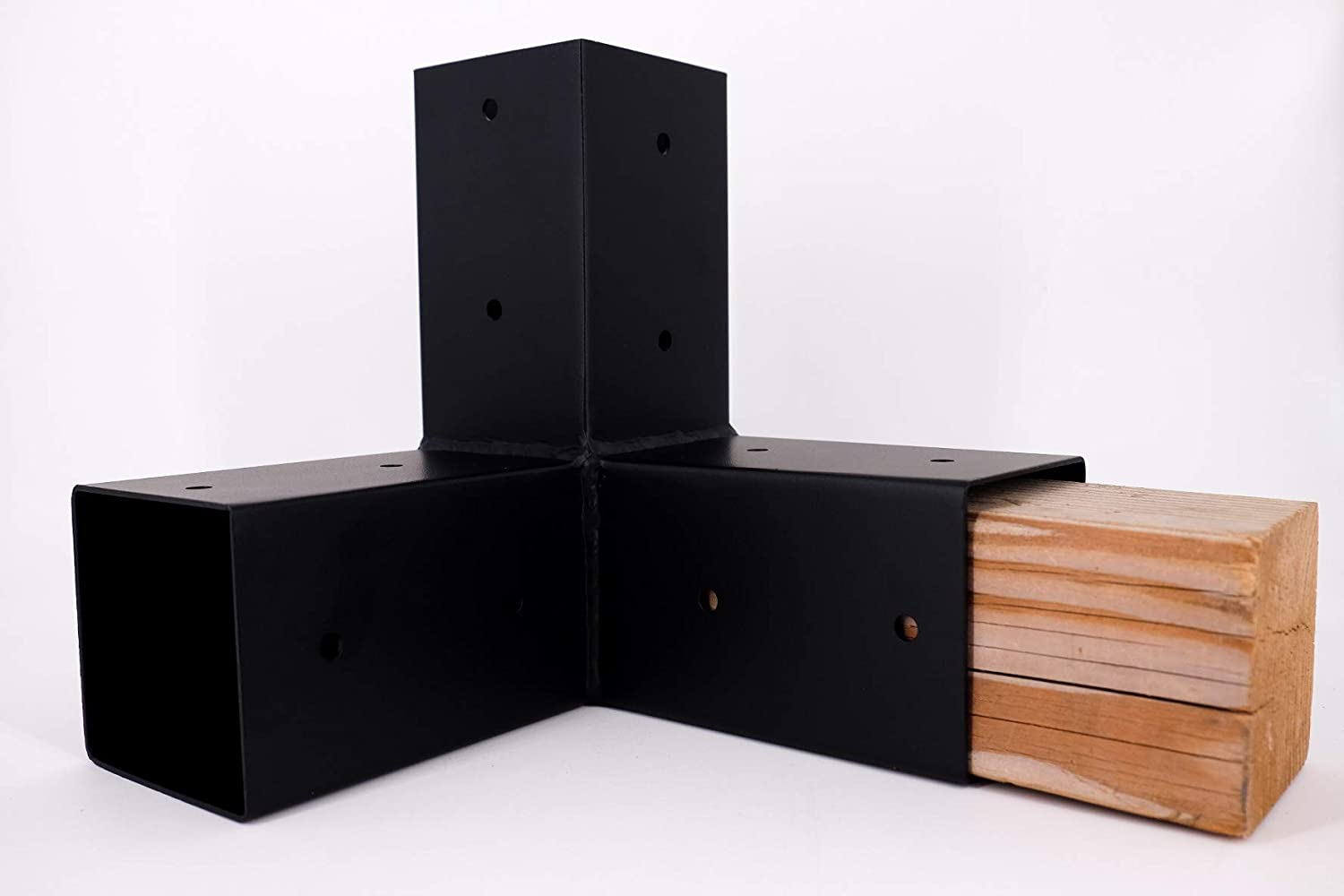 Multipurpose Custom Black Powder Coated Elevated Wood Stand Kit with Steel Brackets