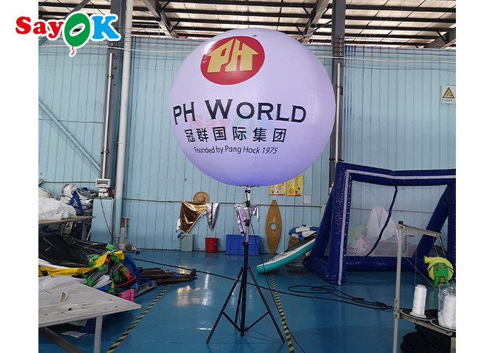 LED Bracket Floor Inflatable Balloon Interactive Decoration Light Event Luminous Ball Advertising