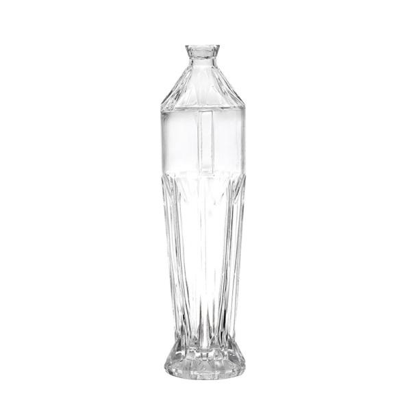 Collar Material Aluminum Plastic PP Clear Glass Bottles for 750ml and 550ml