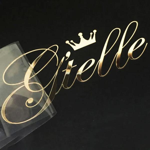Custom Printing Logo UV Transfer Sticker Gold Foil Self Adhesive 3D Metal