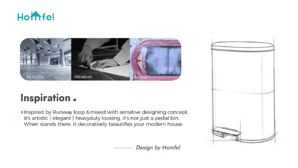 ODM Stainless Steel rounded rectangle Foot pedalTrash Can With Soft Close Lid ktichen trash bin
